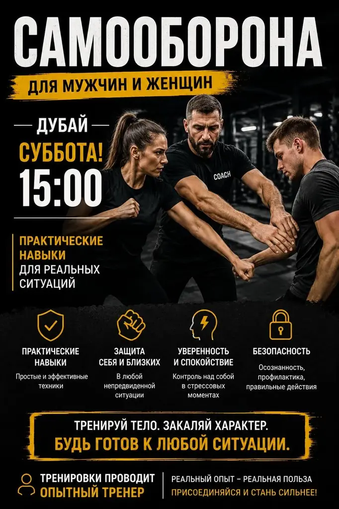 🥊 САМООБОРОНА | СУББОТА | 15:00