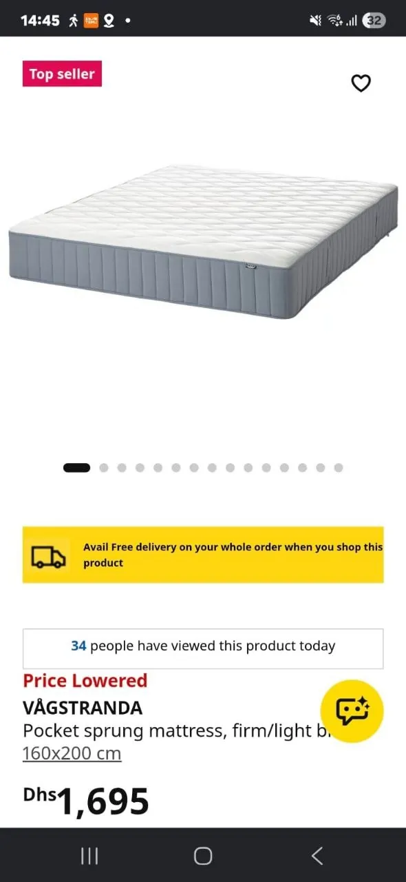 🔥🔥🔥Срочно за отличную цену Продаётся матрас IKEA в идеальном состоянии ✨ Очен